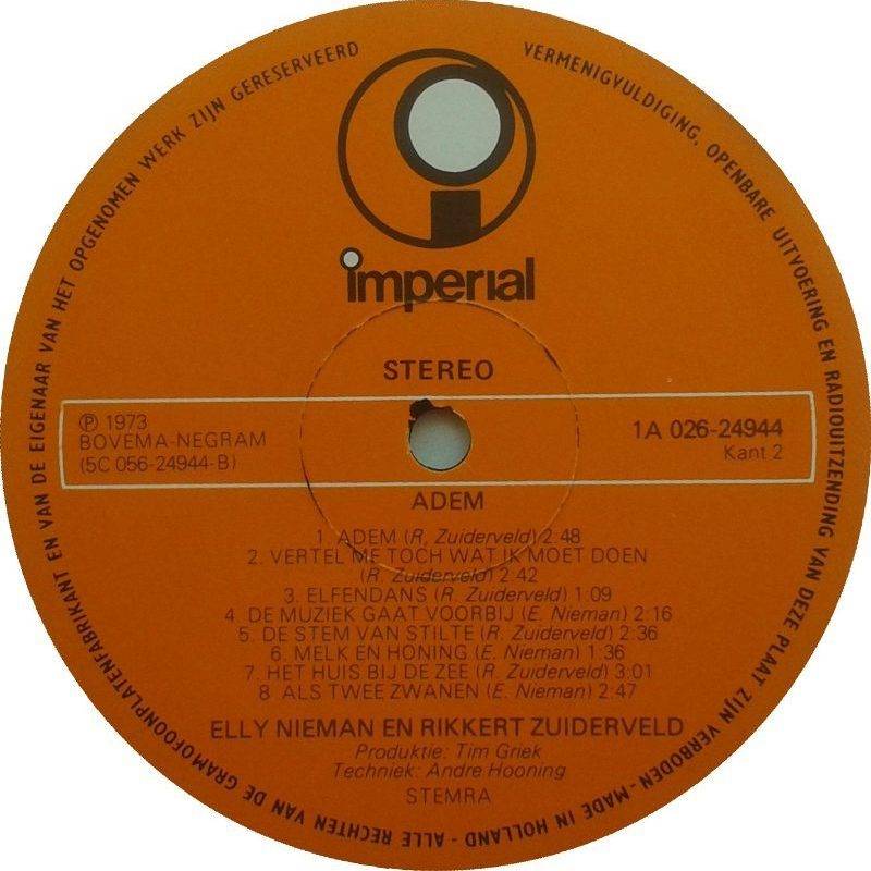 Elly and Rikkert Adem : LP Label B